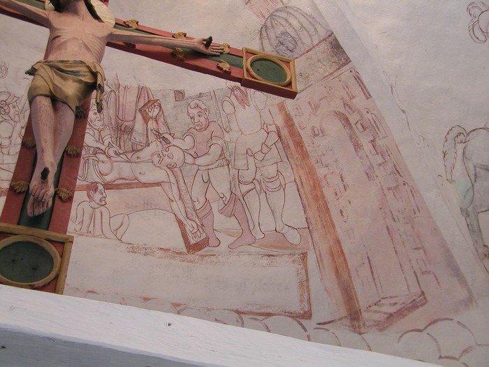 Kalkmaleri: Bartholomæus persisk dødsstraf